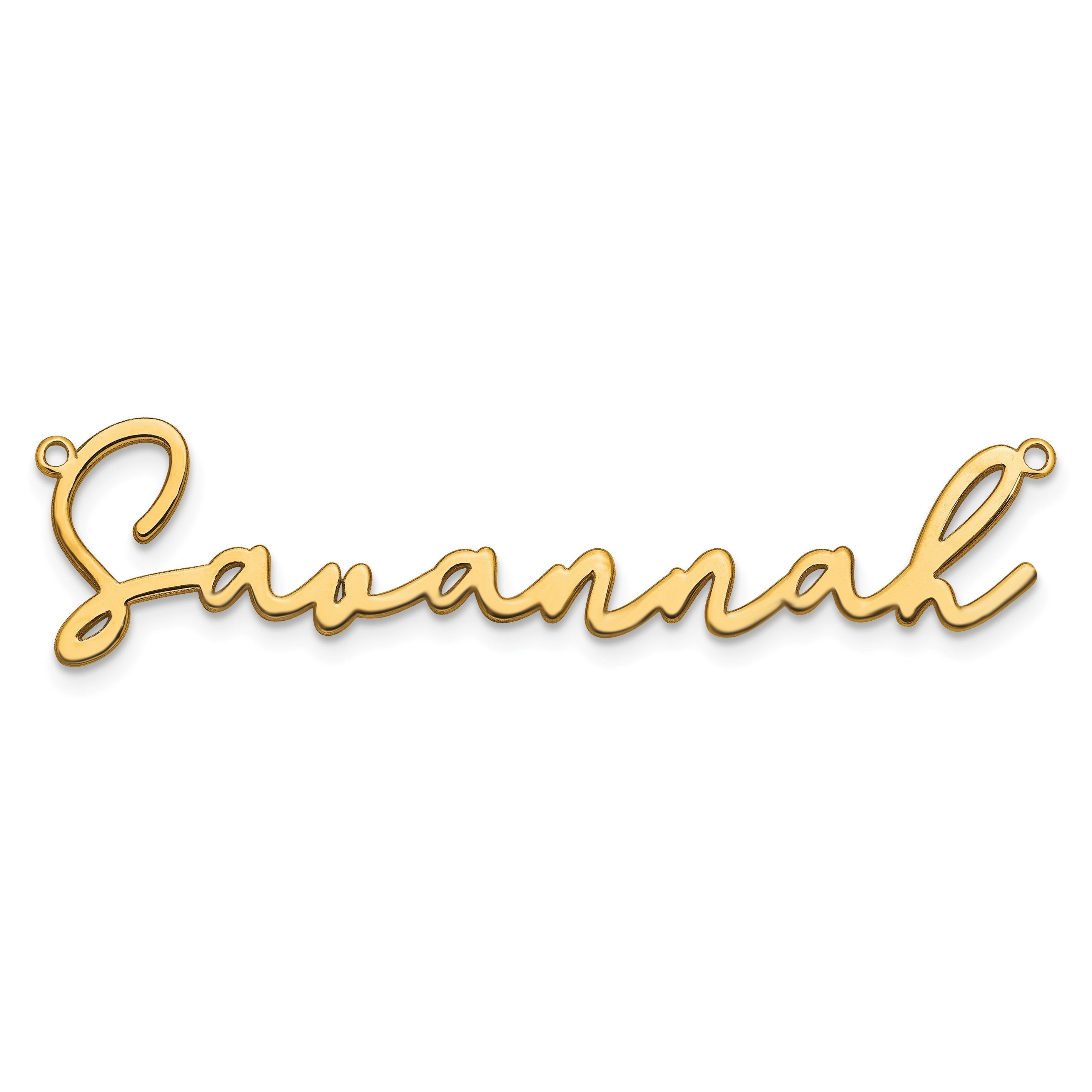 Vergoldet Sterlingsilber /gold Poliert Bathinda Schriftart Name Platte