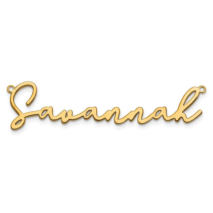 14K Gelbgold Poliert Bathinda Schriftart Name Platte