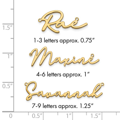 14K Gelbgold Poliert Bathinda Schriftart Name Platte