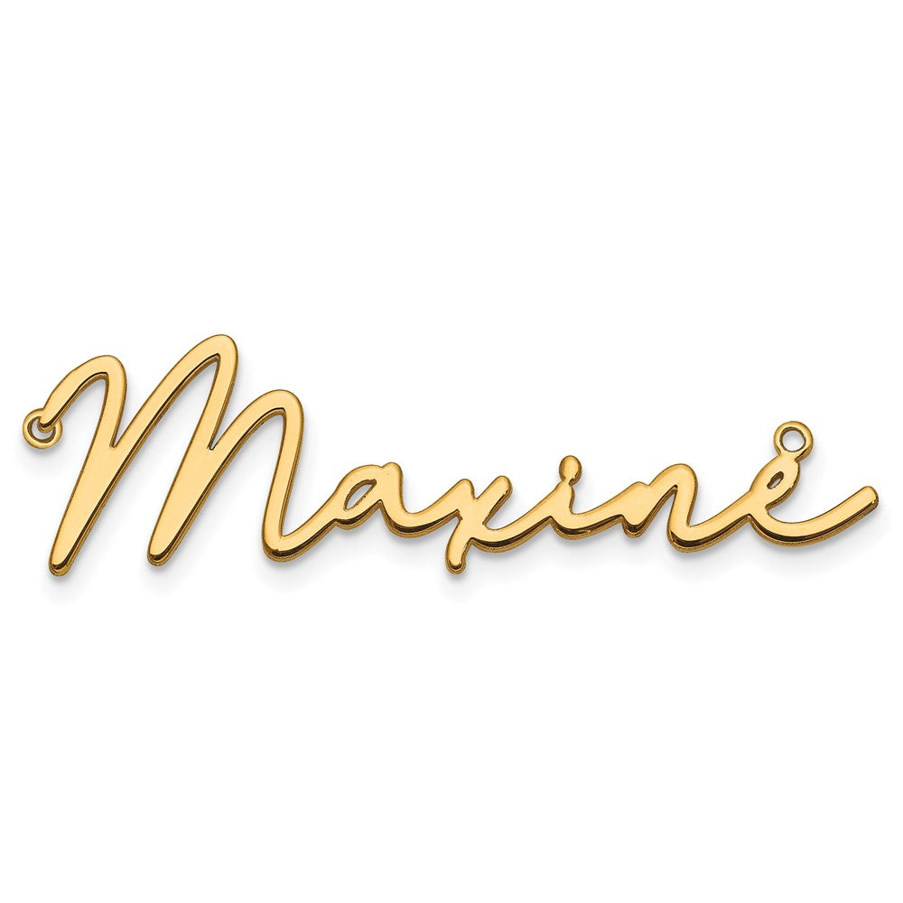 14K Gelbgold Poliert Bathinda Schriftart Name Platte