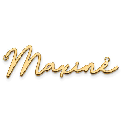 14K Gelbgold Poliert Bathinda Schriftart Name Platte