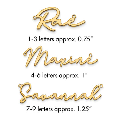 14K Gelbgold Poliert Bathinda Schriftart Name Platte