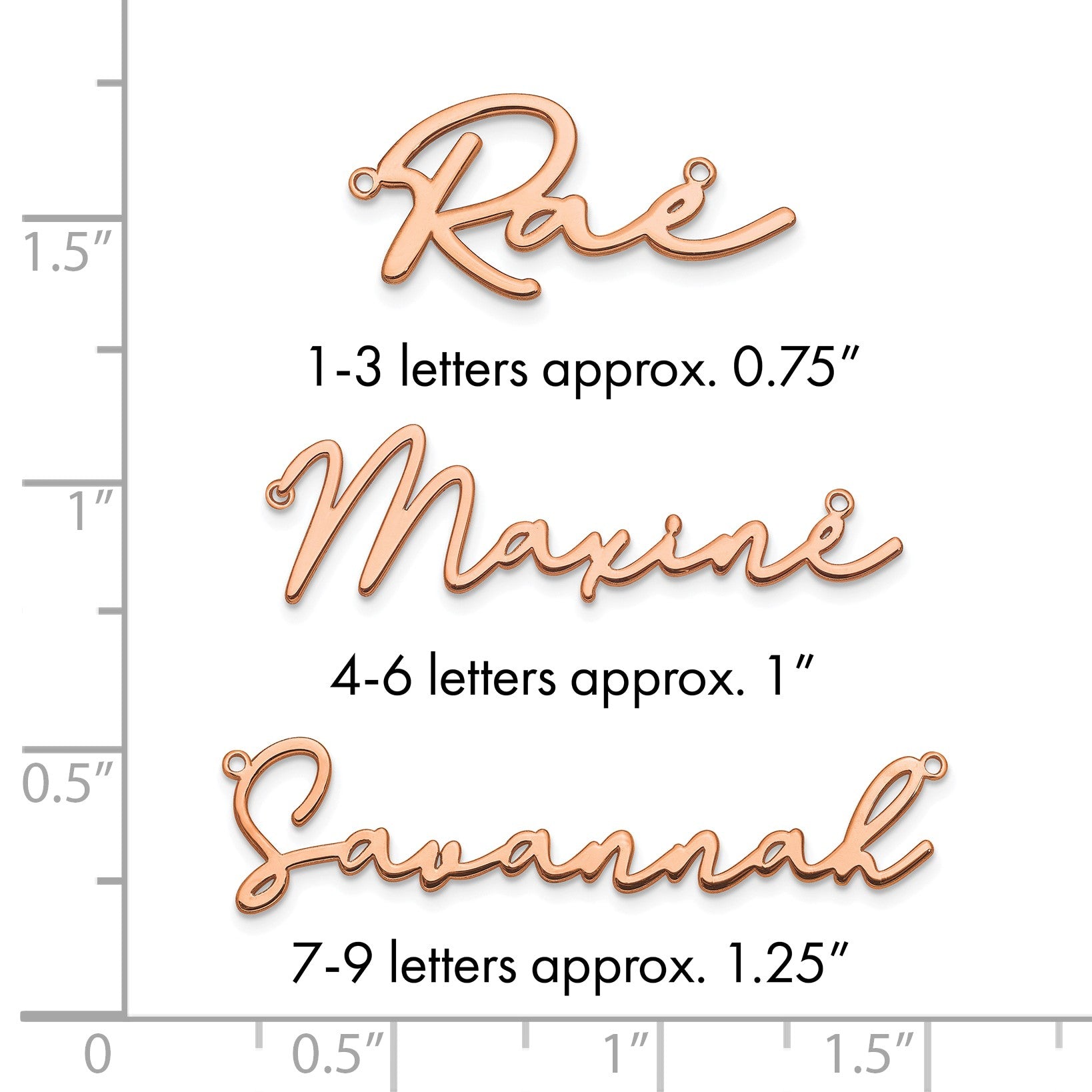 Roségoldbeschichtet Sterlingsilber /rose Poliert Bathinda Schriftart Name Platte