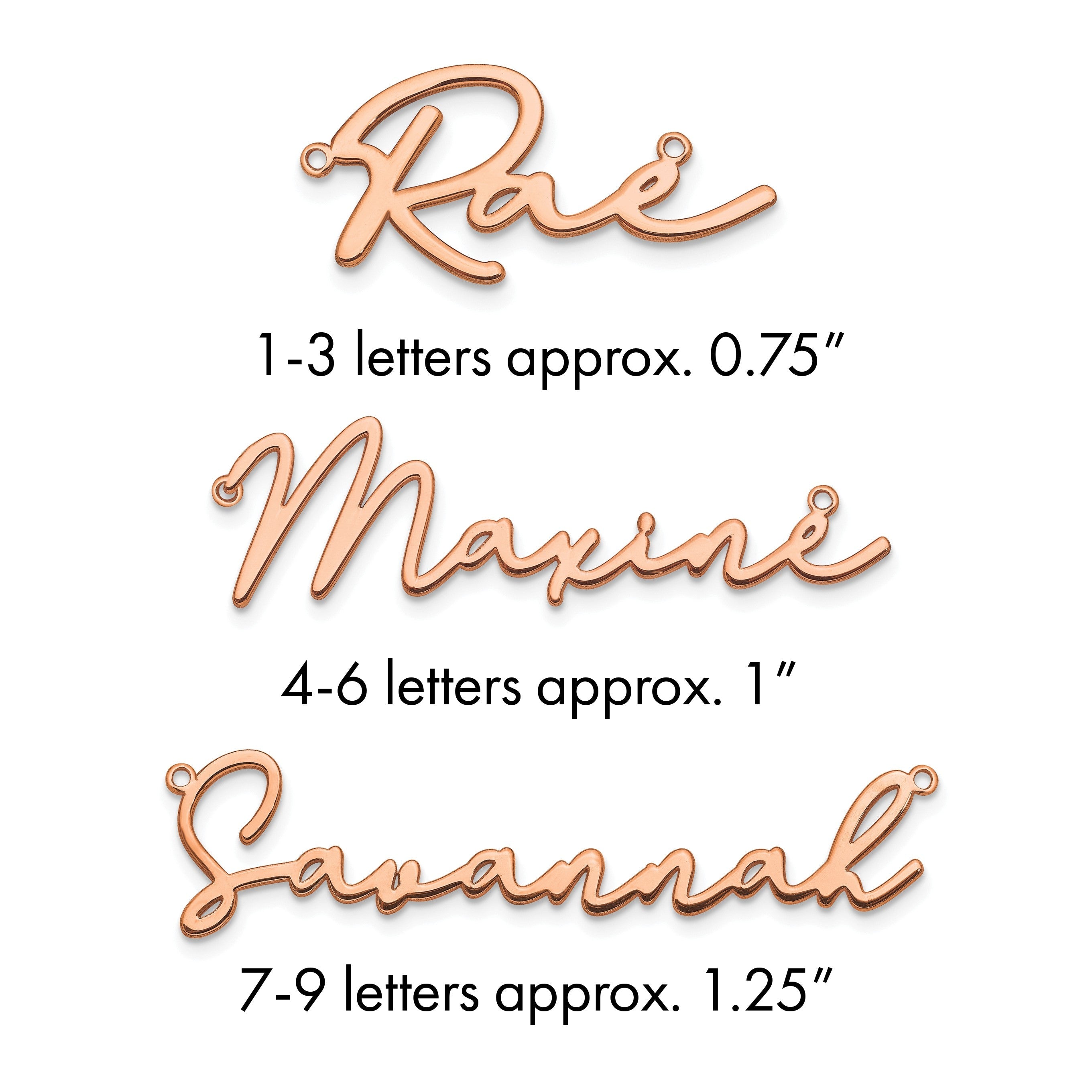 Roségoldbeschichtet Sterlingsilber /rose Poliert Bathinda Schriftart Name Platte