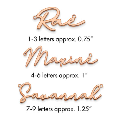 Roségoldbeschichtet Sterlingsilber /rose Poliert Bathinda Schriftart Name Platte