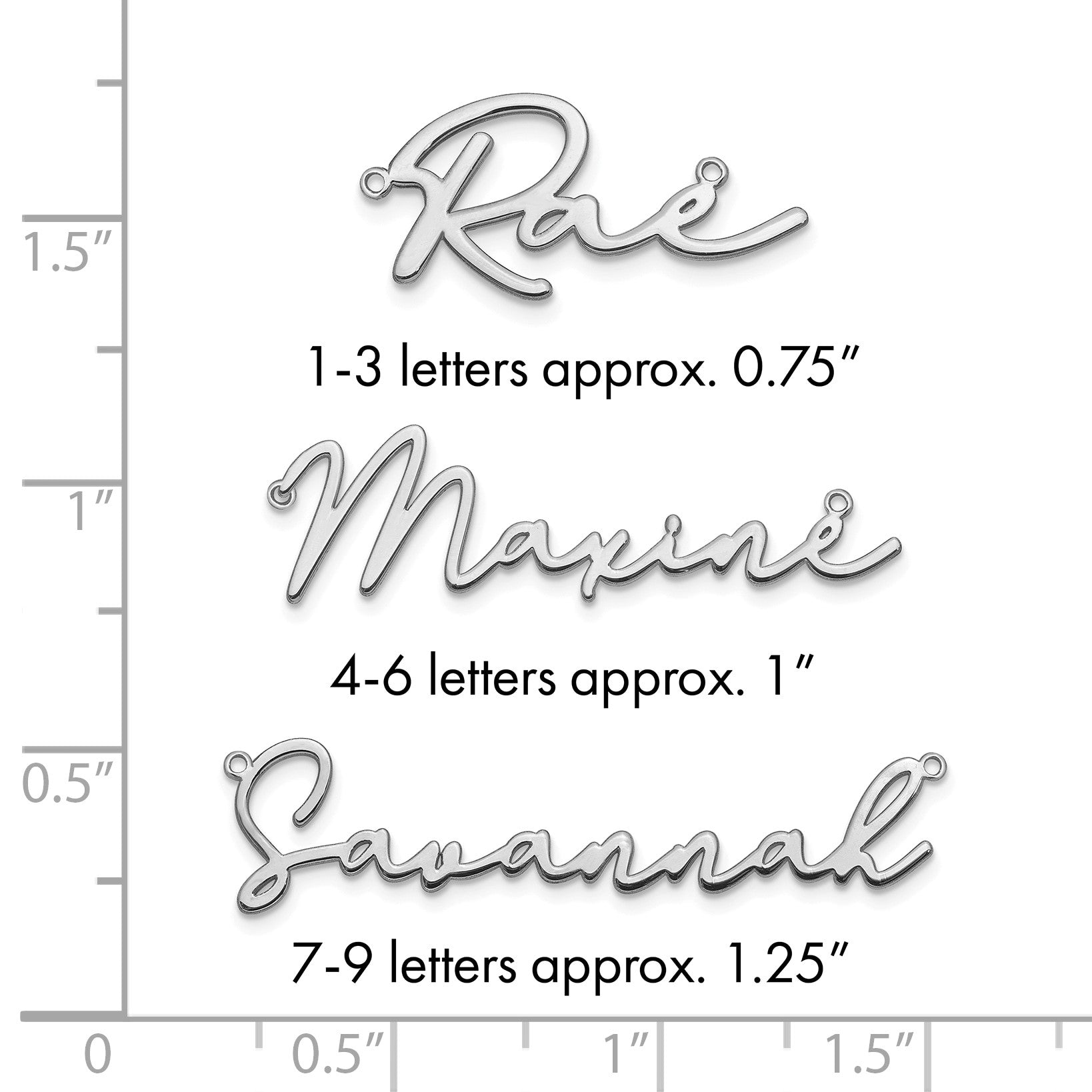 14K Weißgold Poliert Bathinda Schriftart Name Platte