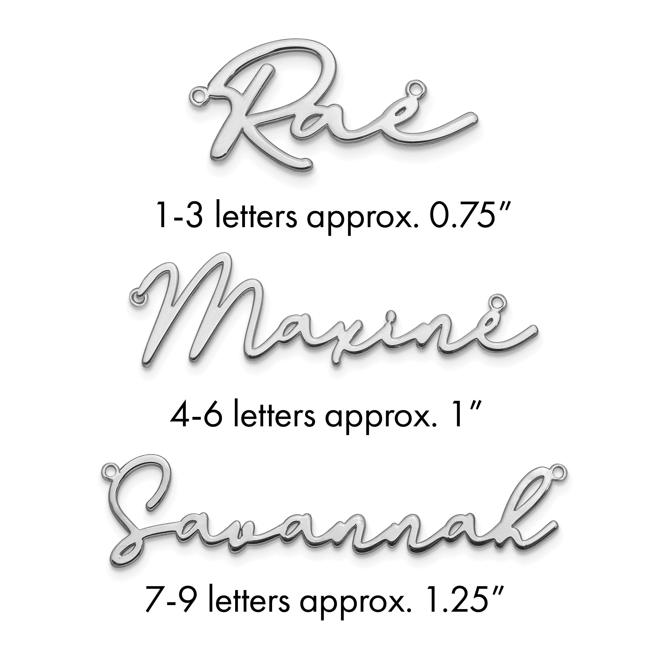 14K Weißgold Poliert Bathinda Schriftart Name Platte