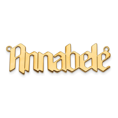 14K Gelbgold Poliert New Gothic Tectura Schriftart Name Platte
