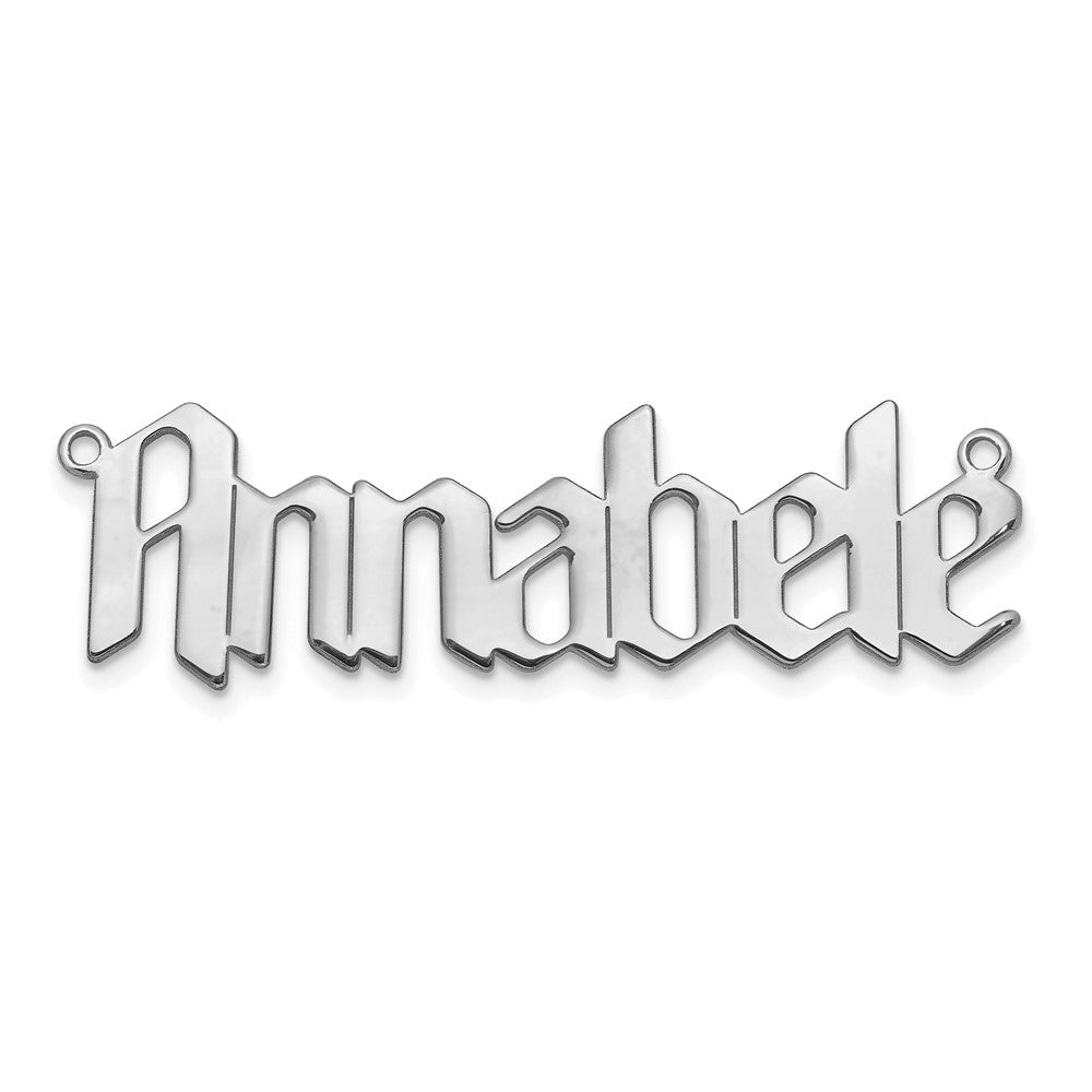 14K Weißgold Poliert New Gothic Textura Schriftart Name Platte