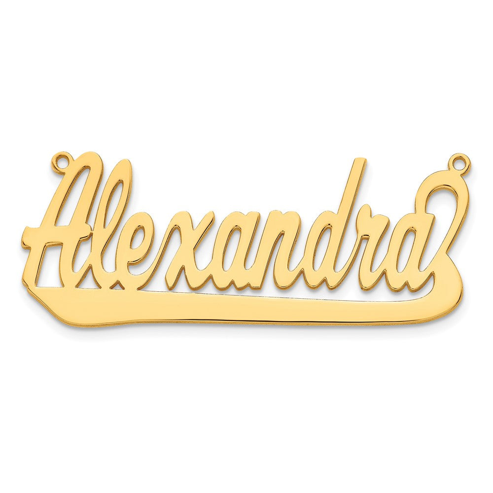 14K Gelbgold Underlined Name Platte