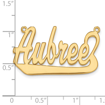 14K Gelbgold Underlined Name Platte