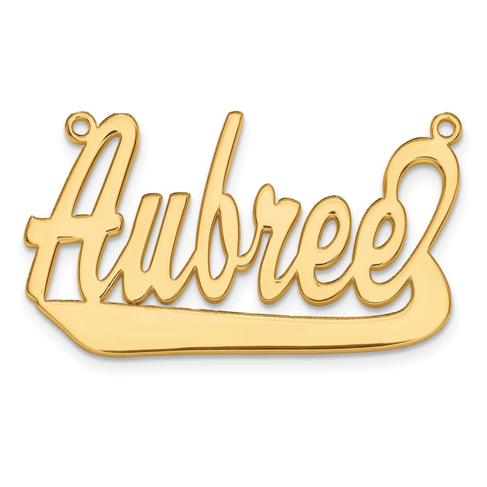 14K Gelbgold Underlined Name Platte