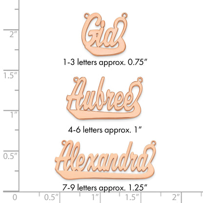 14K Roségold Underlined Name Platte