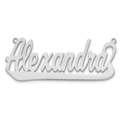 Sterlingsilber Silber/rhodiniert Underlined Name Platte