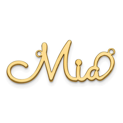 14K Gelbgold Poliert Sacramento Schriftart Name Platte