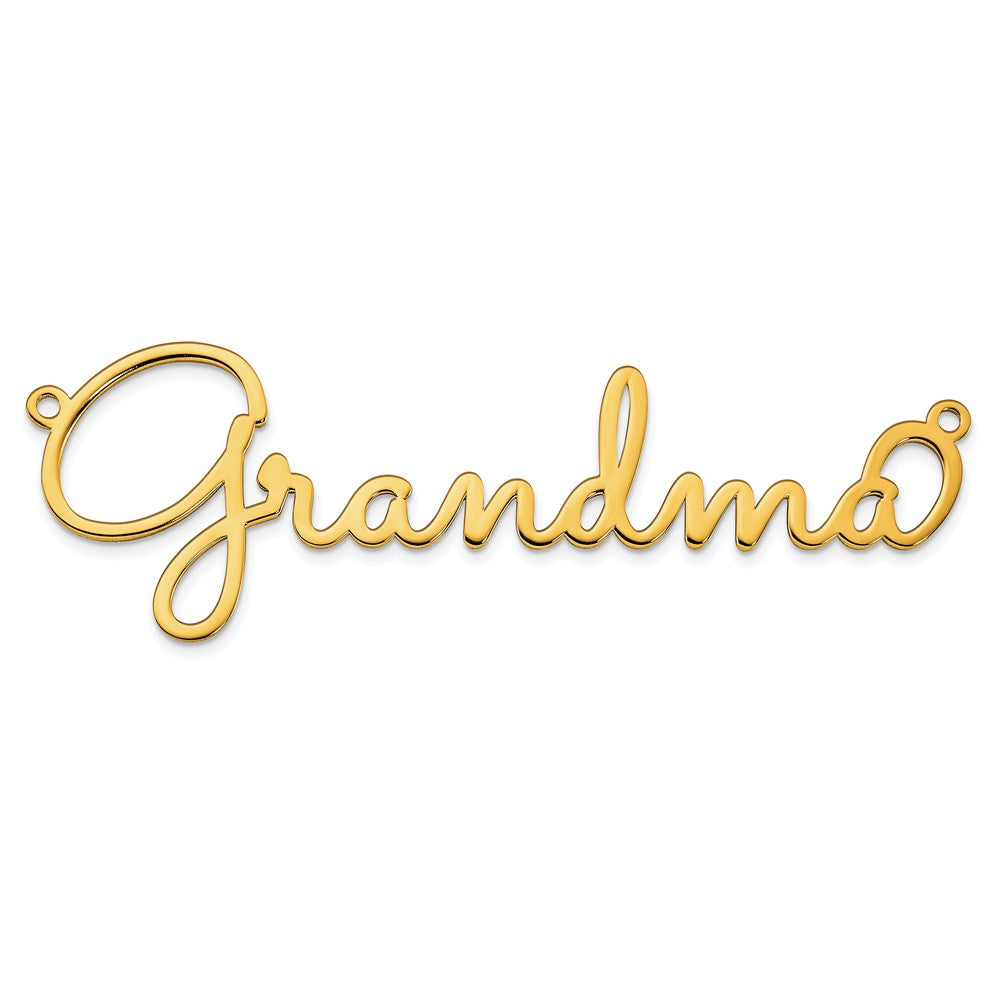 14K Gelbgold Poliert Sacramento Schriftart Name Platte