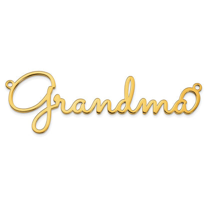 14K Gelbgold Poliert Sacramento Schriftart Name Platte