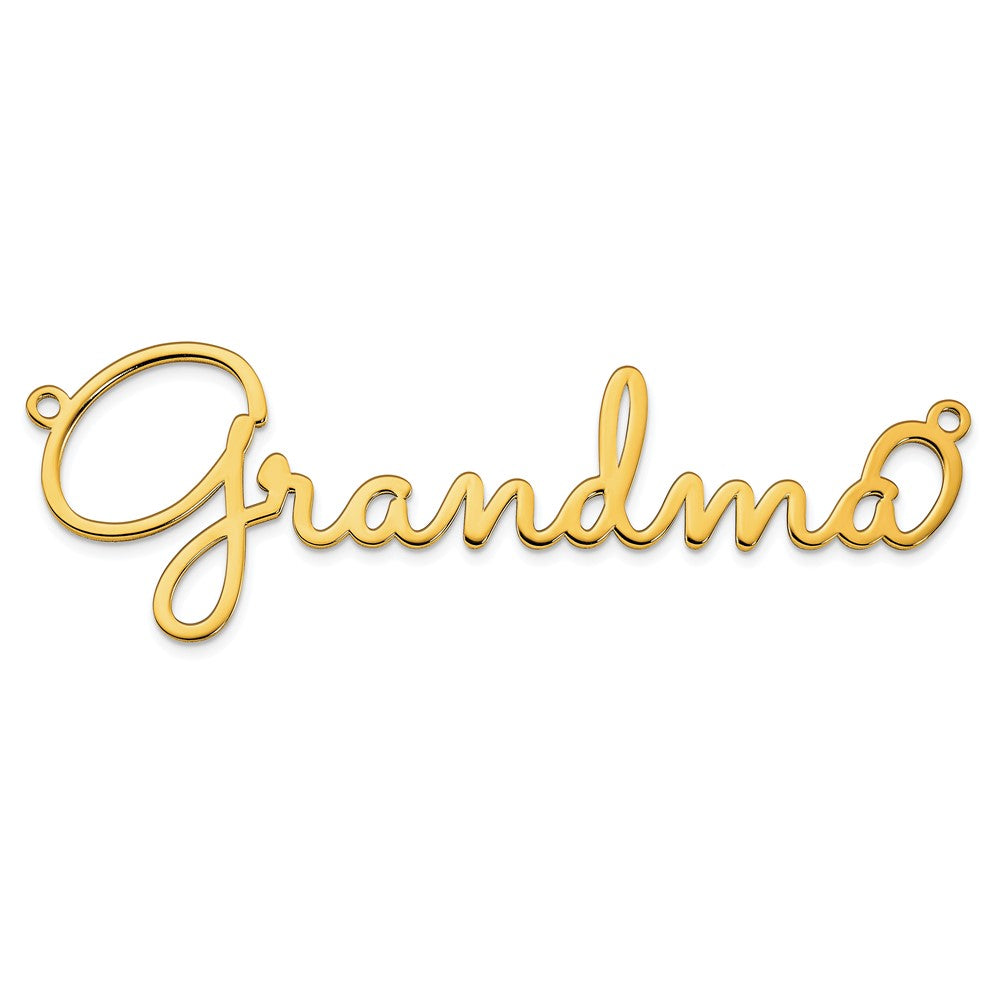 14K Gelbgold Poliert Sacramento Schriftart Name Platte