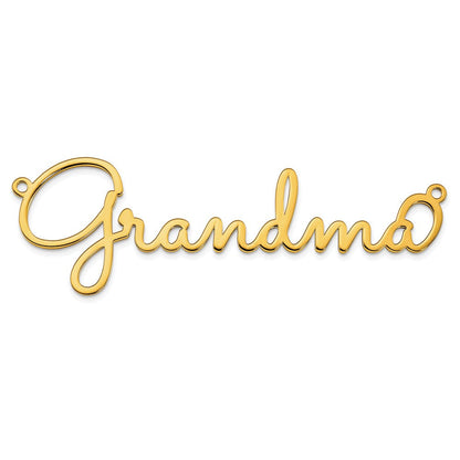 14K Gelbgold Poliert Sacramento Schriftart Name Platte