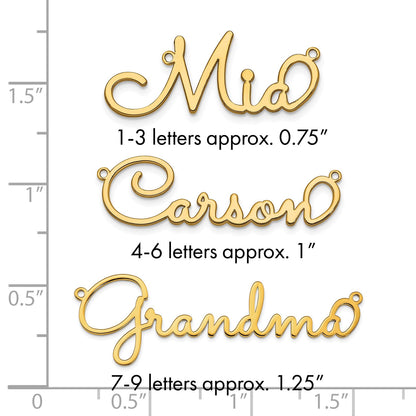 Vergoldet Sterlingsilber /gold Poliert Sacramento Schriftart Name Platte
