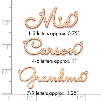 Roségoldbeschichtet Sterlingsilber /rose Poliert Sacramento Schriftart Name Platte