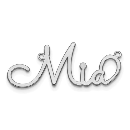 14K Weißgold Poliert Sacramento Schriftart Name Platte