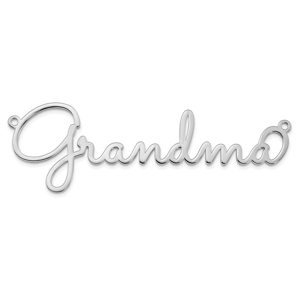 14K Weißgold Poliert Sacramento Schriftart Name Platte