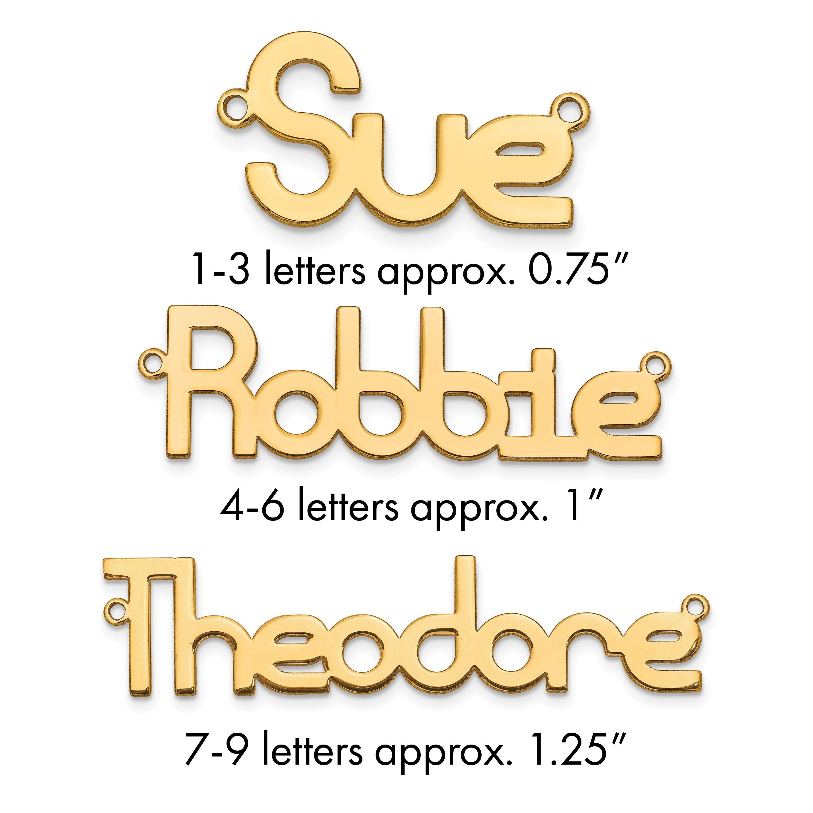 14K Gelbgold Poliert Name Platte