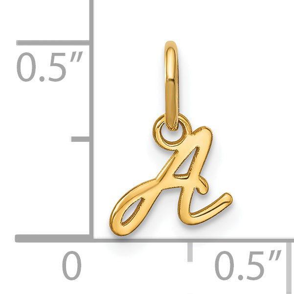 14K Gelbgold 14ky Upper Gehäuse Buchstabe A Initiale Charm