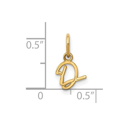 14K Gelbgold 14ky Upper Gehäuse Buchstabe D Initiale Charm