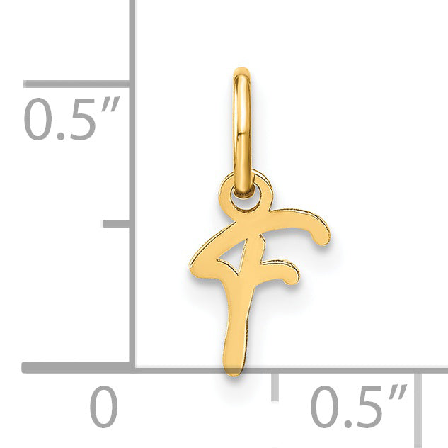 14K Gelbgold 14ky Upper Gehäuse Buchstabe F Initiale Charm