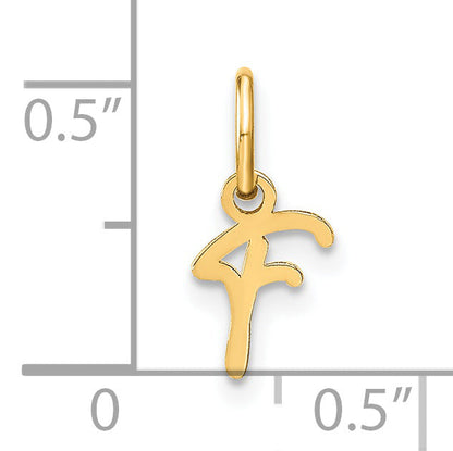 14K Gelbgold 14ky Upper Gehäuse Buchstabe F Initiale Charm
