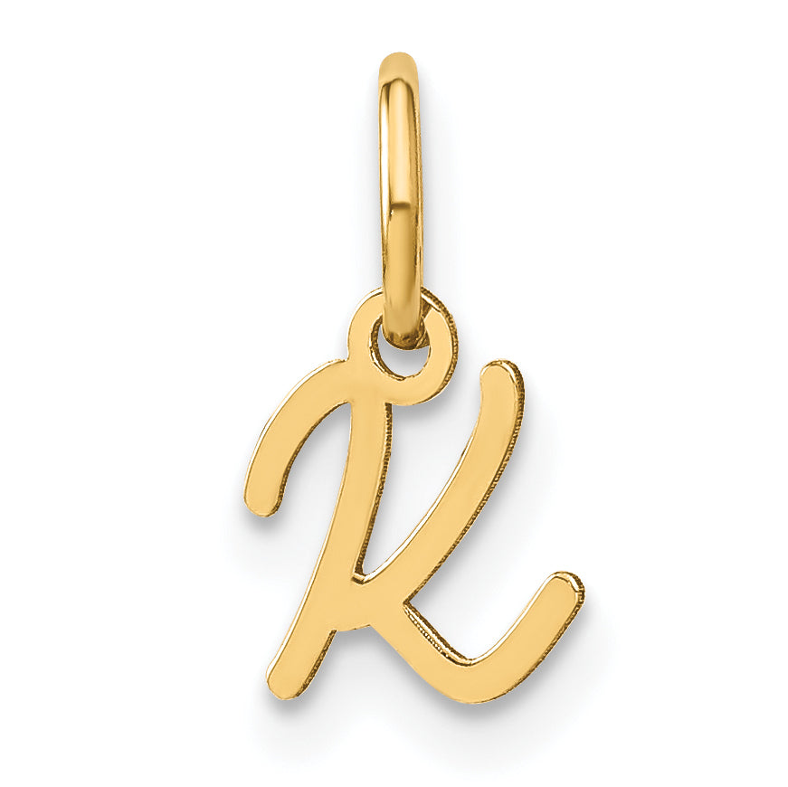 14K Gelbgold 14ky Upper Gehäuse Buchstabe K Initiale Charm