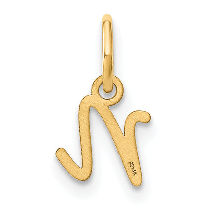 14K Gelbgold 14ky Upper Gehäuse Buchstabe N Initiale Charm
