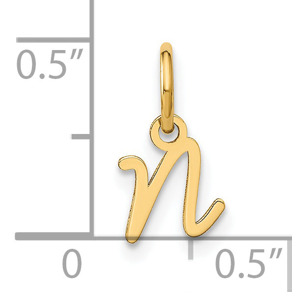 14K Gelbgold 14ky Upper Gehäuse Buchstabe N Initiale Charm