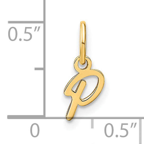 14K Gelbgold 14ky Upper Gehäuse Buchstabe P Initiale Charm