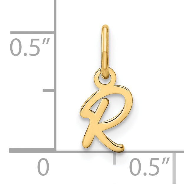 14K Gelbgold 14ky Upper Gehäuse Buchstabe R Initiale Charm