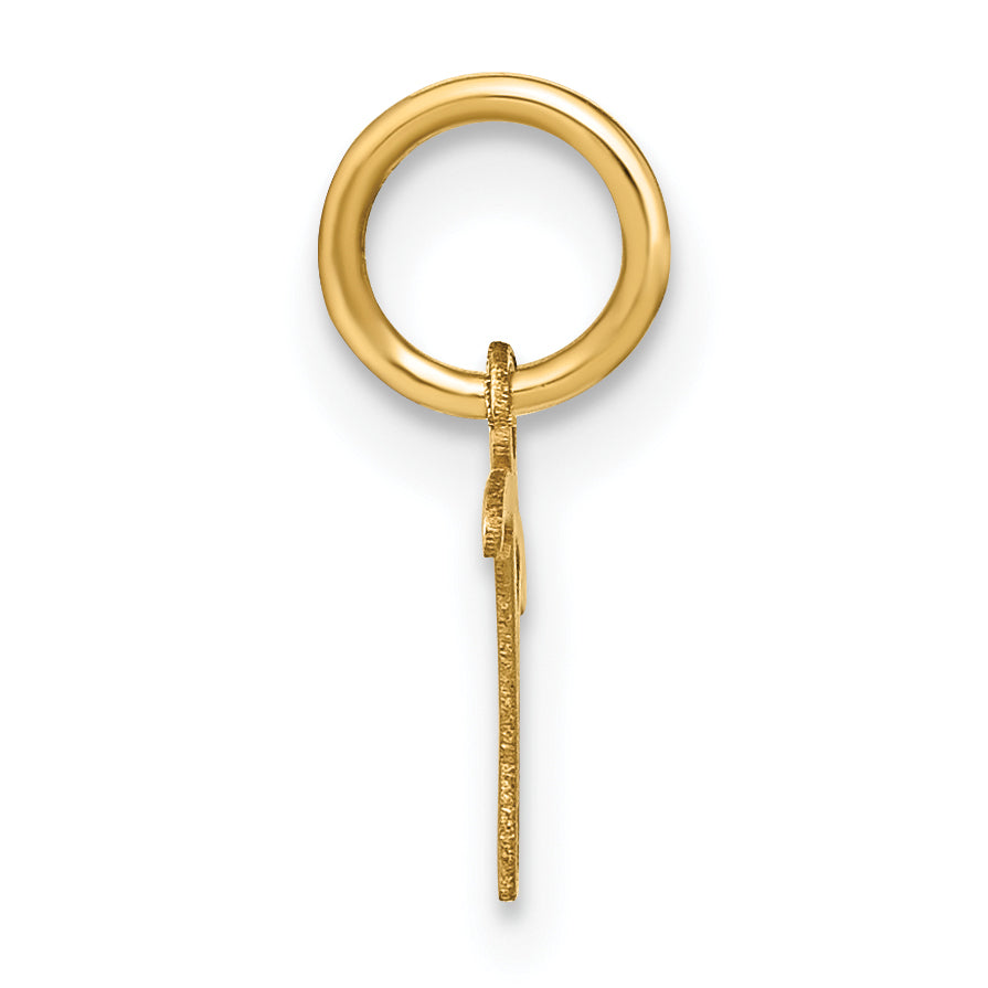 14K Gelbgold 14ky Upper Gehäuse Buchstabe T Initiale Charm