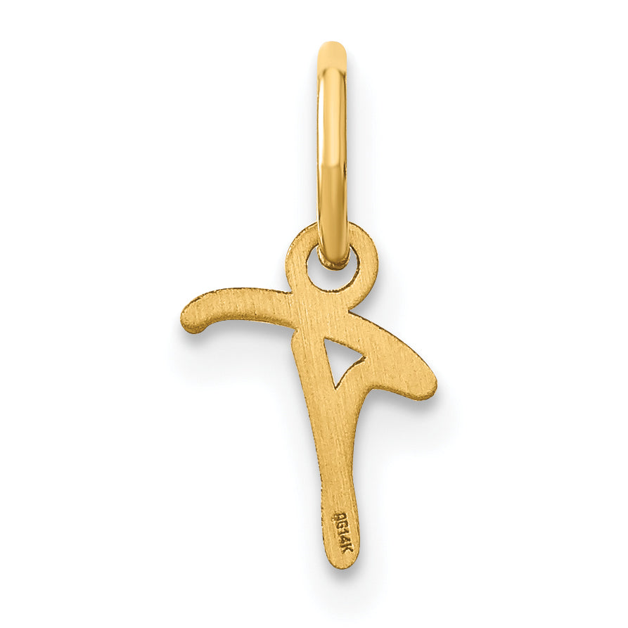 14K Gelbgold 14ky Upper Gehäuse Buchstabe T Initiale Charm
