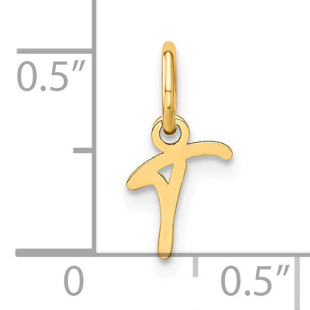 14K Gelbgold 14ky Upper Gehäuse Buchstabe T Initiale Charm