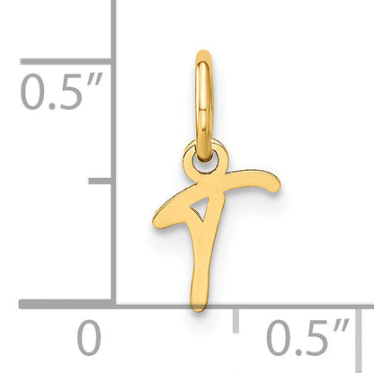 14K Gelbgold 14ky Upper Gehäuse Buchstabe T Initiale Charm