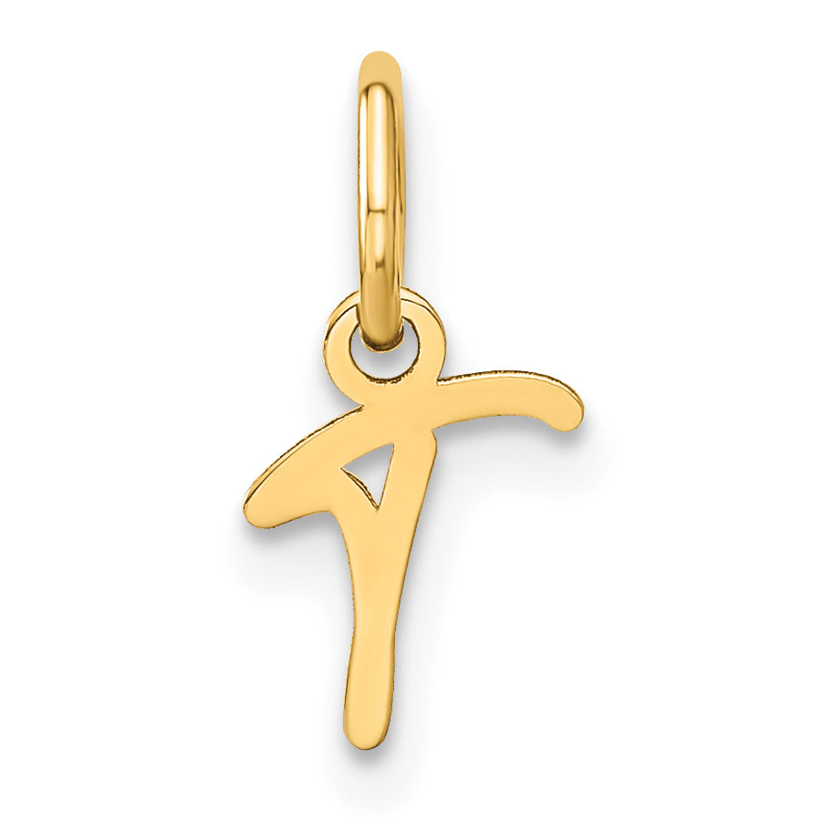 14K Gelbgold 14ky Upper Gehäuse Buchstabe T Initiale Charm