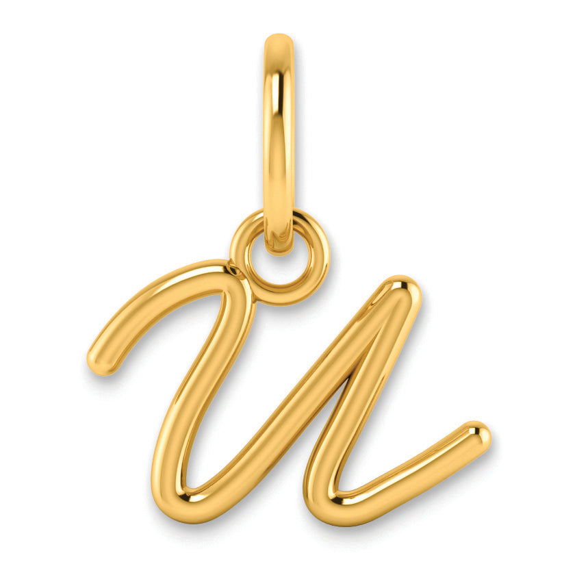 14K Gelbgold 14ky Upper Gehäuse Buchstabe U Initiale Charm