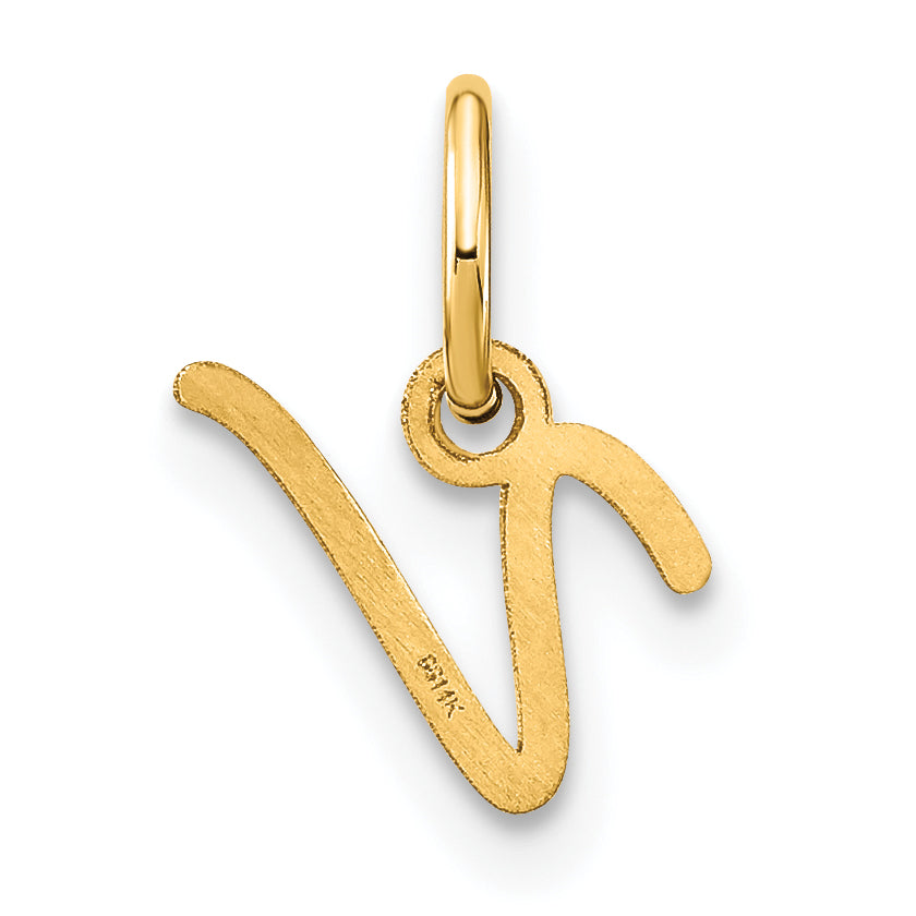14K Gelbgold 14ky Upper Gehäuse Buchstabe V Initiale Charm