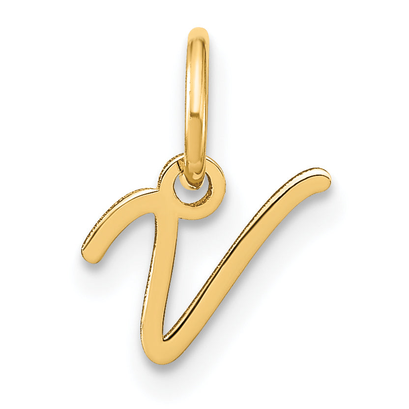 14K Gelbgold 14ky Upper Gehäuse Buchstabe V Initiale Charm
