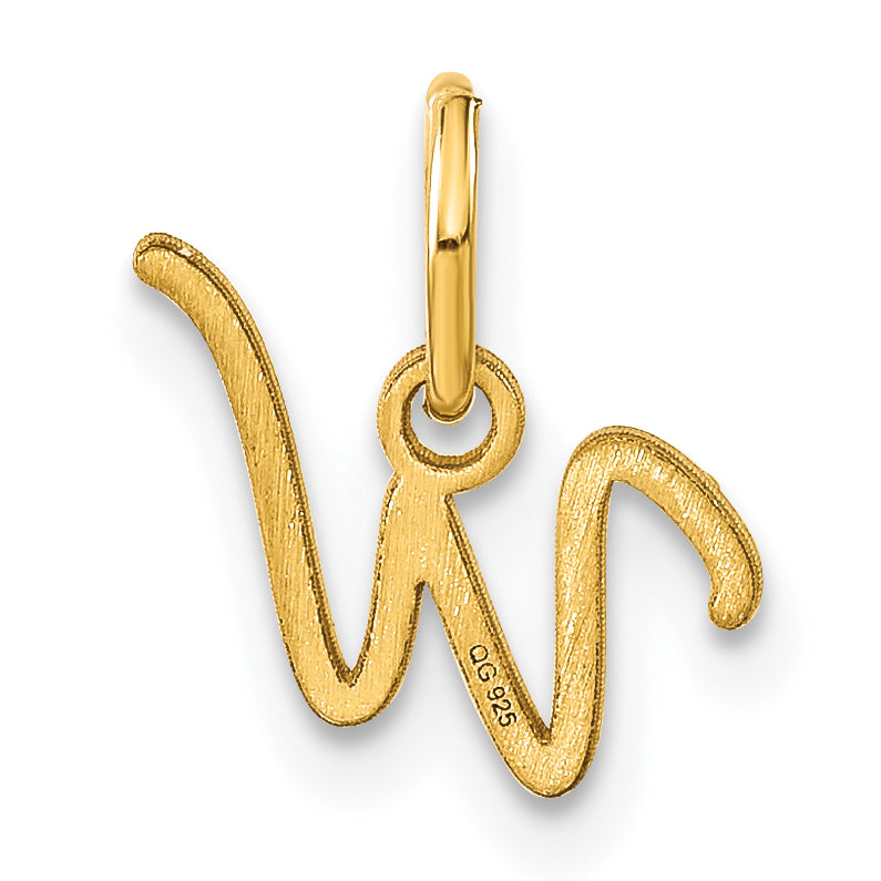14K Gelbgold 14ky Upper Gehäuse Buchstabe W Initiale Charm