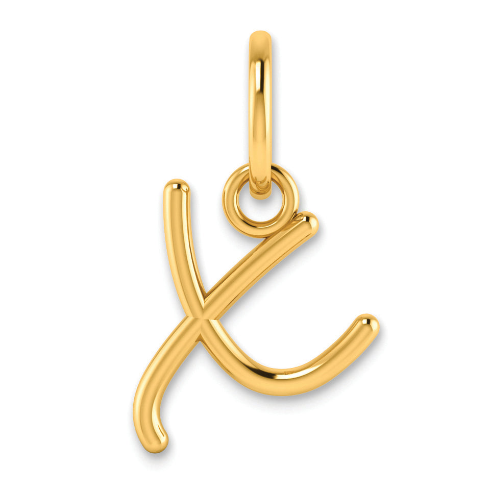 14K Gelbgold 14ky Upper Gehäuse Buchstabe X Initiale Charm