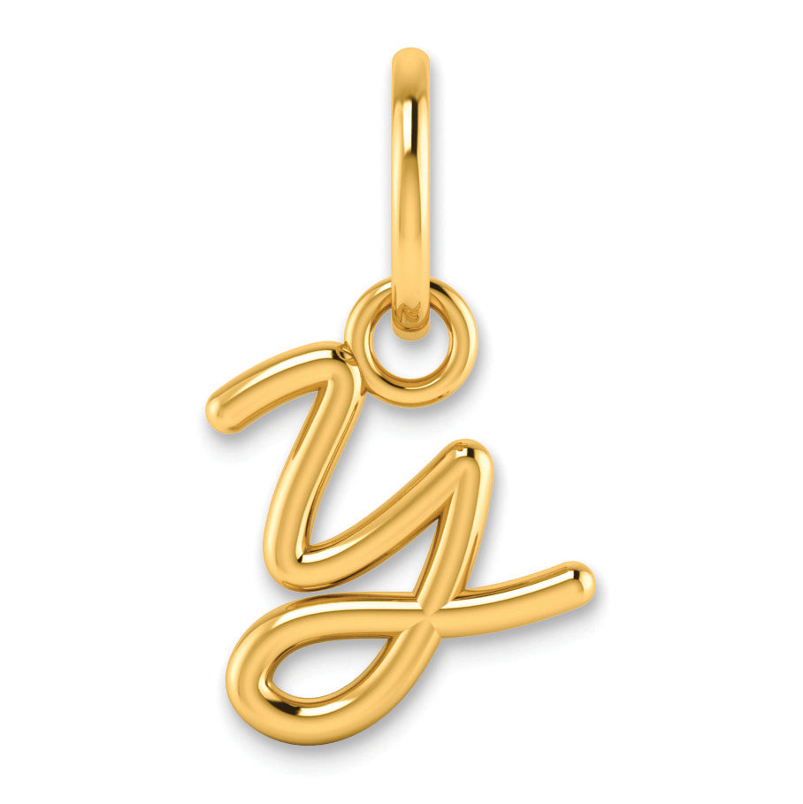 14K Gelbgold 14ky Upper Gehäuse Buchstabe Y Initiale Charm
