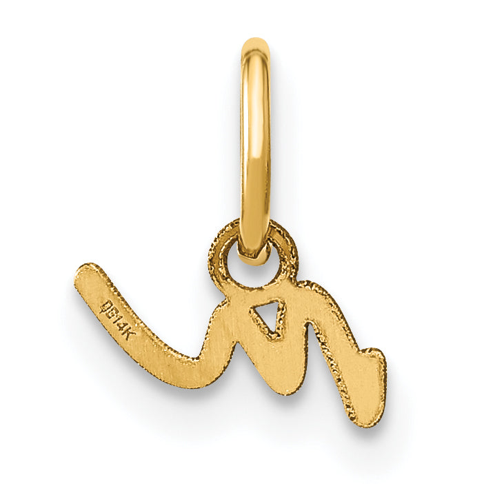14K Gelbgold 14ky Lower Gehäuse Buchstabe M Initiale Charm