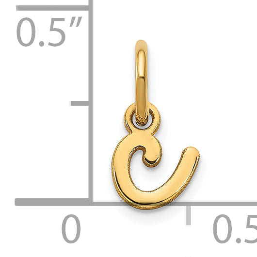 14K Gelbgold 14ky Lower Gehäuse Buchstabe C Initiale Charm